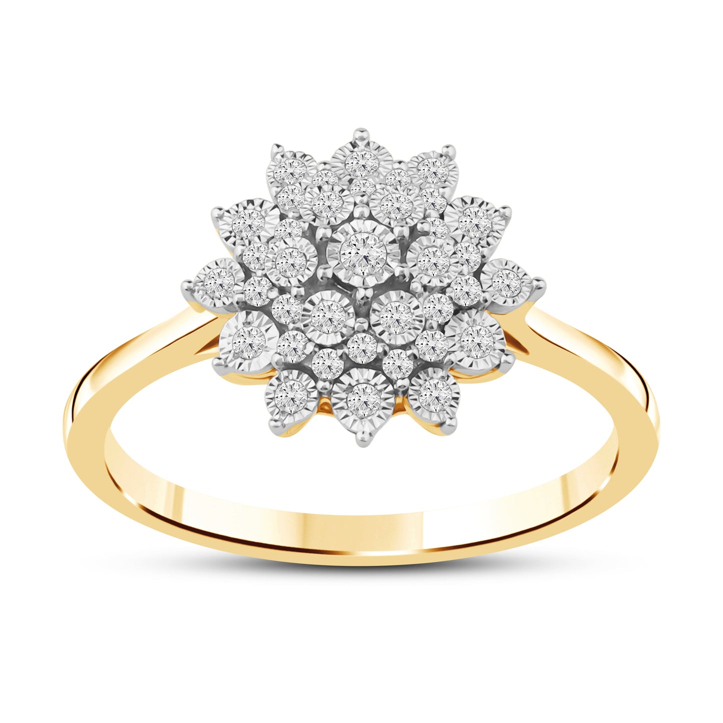 Diamantring i Gult eller Hvitt Gull (585) med 0.22ct TW/SI Diamanter