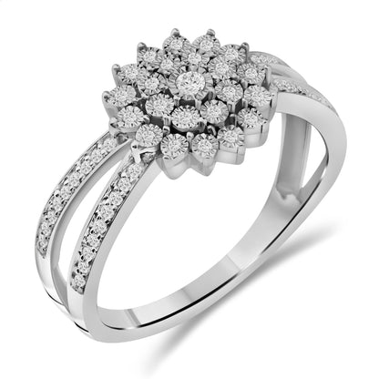 Diamantring i Gult eller Hvitt Gull (585) med 0.22ct TW/SI Diamanter