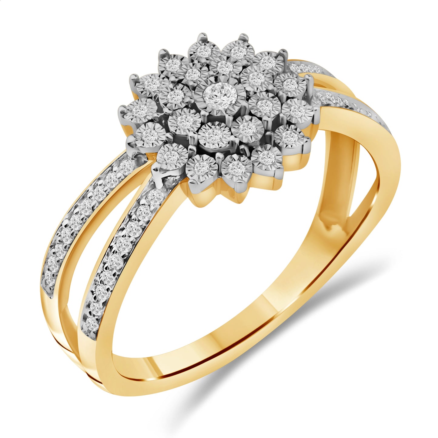 Diamantring i Gult eller Hvitt Gull (585) med 0.22ct TW/SI Diamanter