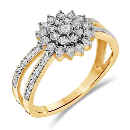Diamantring i Gult eller Hvitt Gull (585) med 0.22ct TW/SI Diamanter