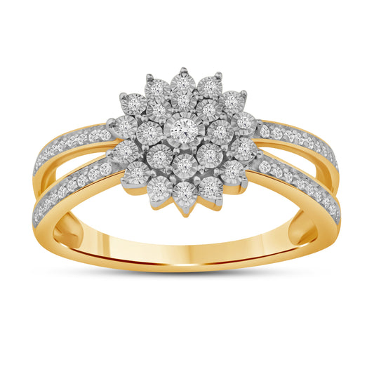 Diamantring i Gult eller Hvitt Gull (585) med 0.22ct TW/SI Diamanter