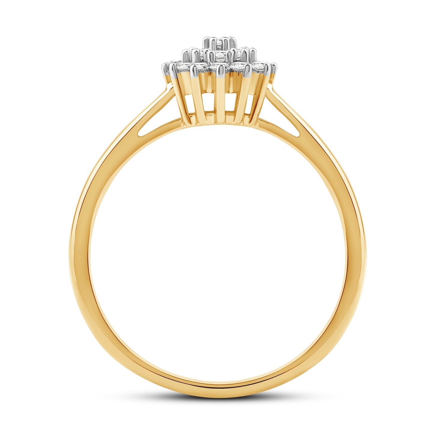 Diamantring i Gult/Hvitt Gull (585) med 0.17ct TW/SI Diamanter