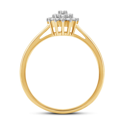 Diamantring i Gult/Hvitt Gull (585) med 0.17ct TW/SI Diamanter