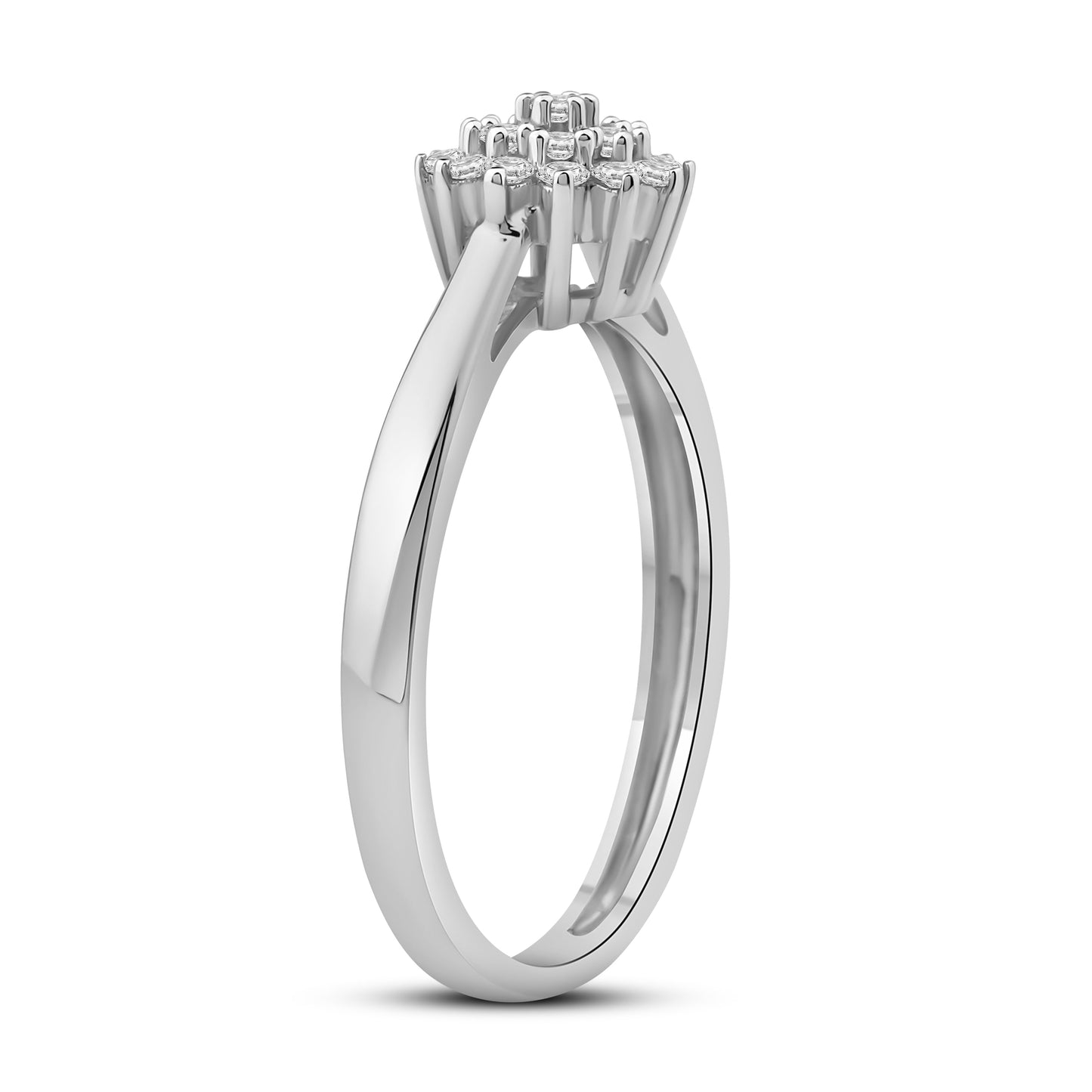 Diamantring i Gult/Hvitt Gull (585) med 0.17ct TW/SI Diamanter