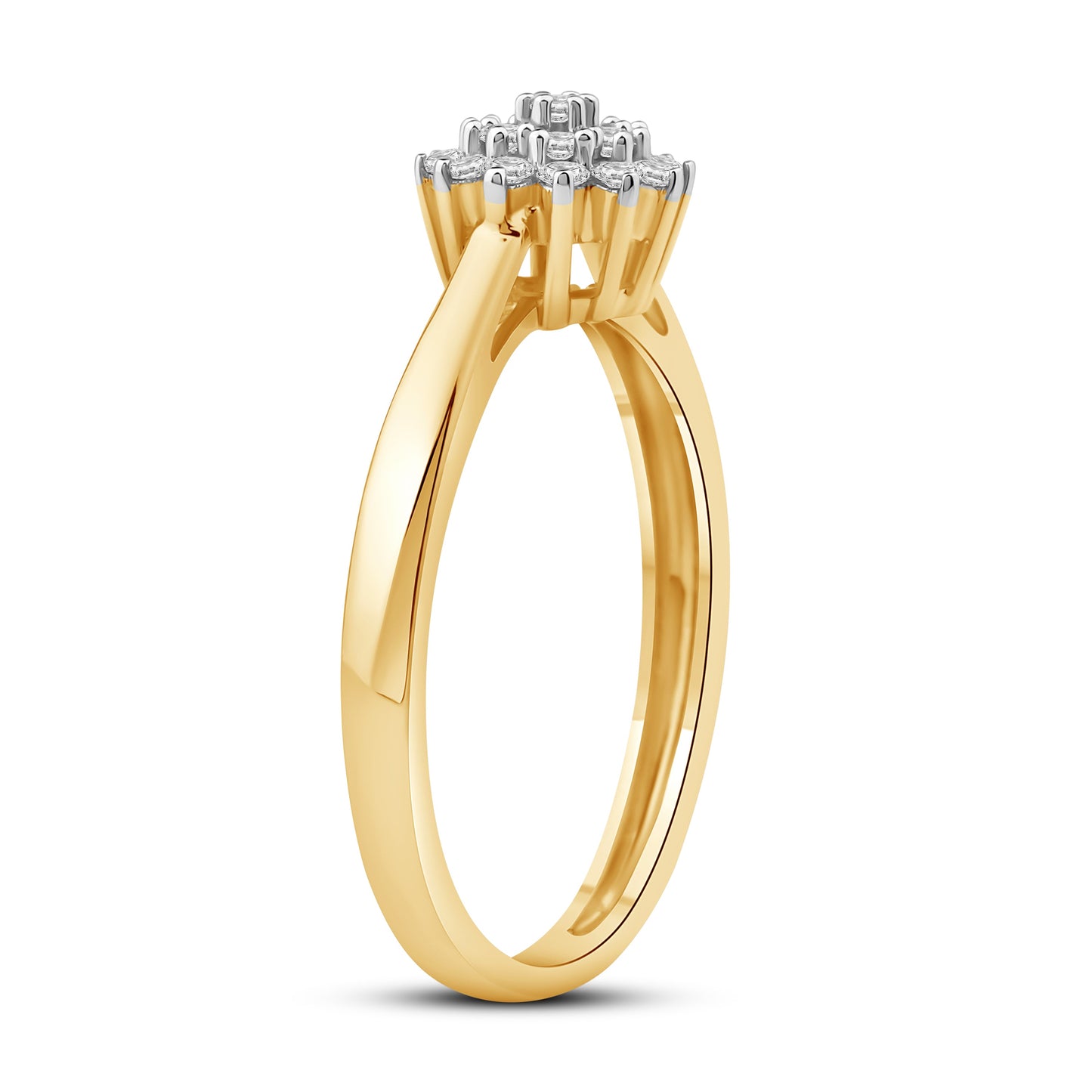 Diamantring i Gult/Hvitt Gull (585) med 0.17ct TW/SI Diamanter