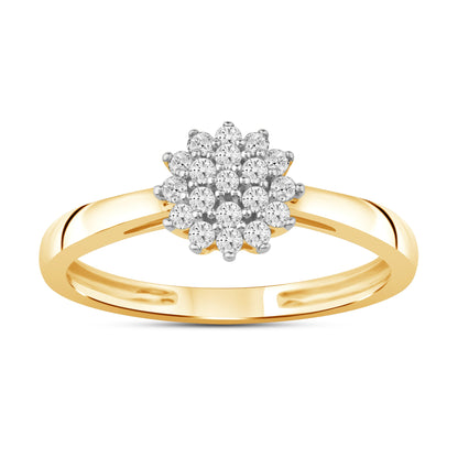 Diamantring i Gult/Hvitt Gull (585) med 0.17ct TW/SI Diamanter