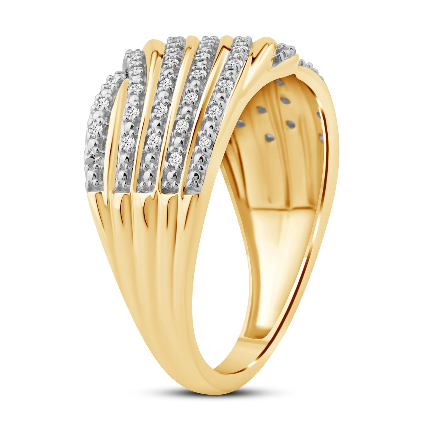 Diamantring i Gult eller Hvitt Gull (585) med 0.15ct TW/SI Diamanter