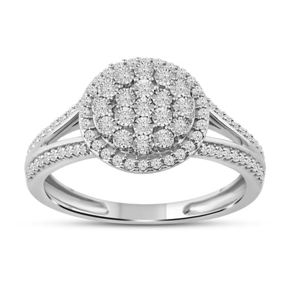 Diamantring i Hvitt eller Gult Gull (585) med 0.25ct TW/SI Diamanter