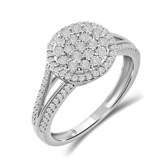 Diamantring i Hvitt eller Gult Gull (585) med 0.25ct TW/SI Diamanter