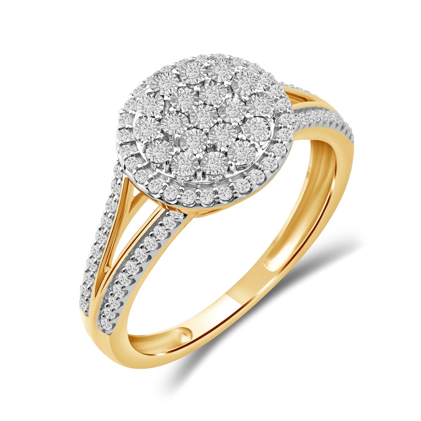Diamantring i Hvitt eller Gult Gull (585) med 0.25ct TW/SI Diamanter