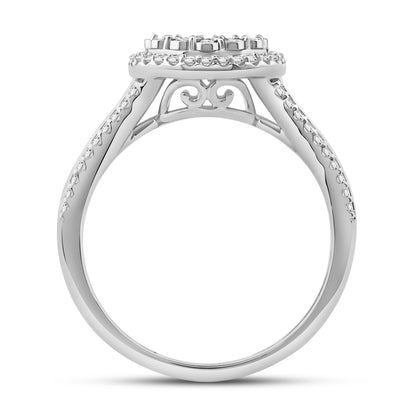 Diamantring i Hvitt eller Gult Gull (585) med 0.25ct TW/SI Diamanter