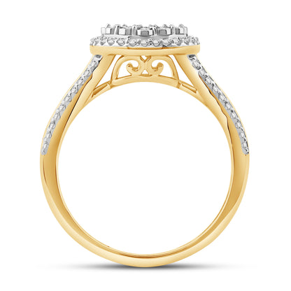 Diamantring i Hvitt eller Gult Gull (585) med 0.25ct TW/SI Diamanter