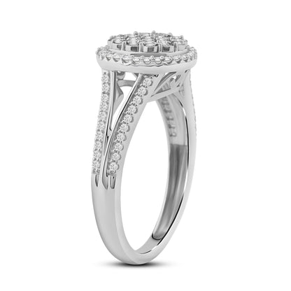 Diamantring i Hvitt eller Gult Gull (585) med 0.25ct TW/SI Diamanter