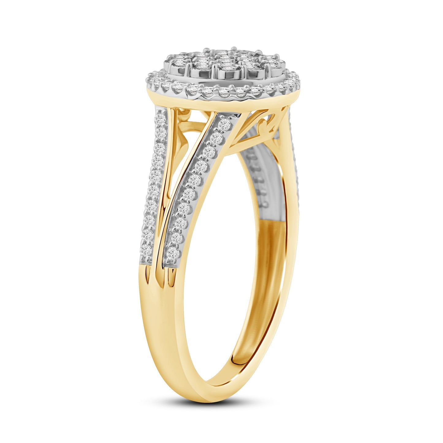 Diamantring i Hvitt eller Gult Gull (585) med 0.25ct TW/SI Diamanter