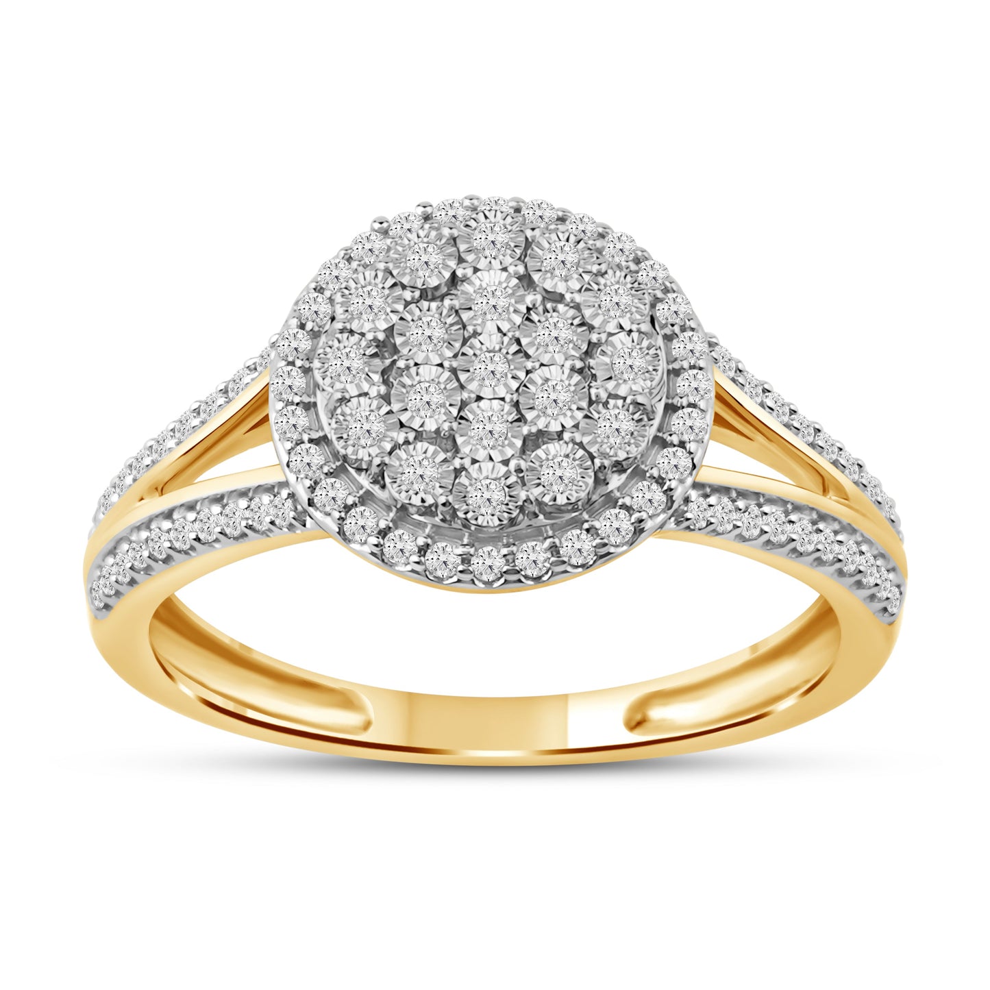 Diamantring i Hvitt eller Gult Gull (585) med 0.25ct TW/SI Diamanter