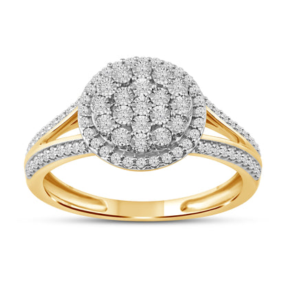 Diamantring i Hvitt eller Gult Gull (585) med 0.25ct TW/SI Diamanter