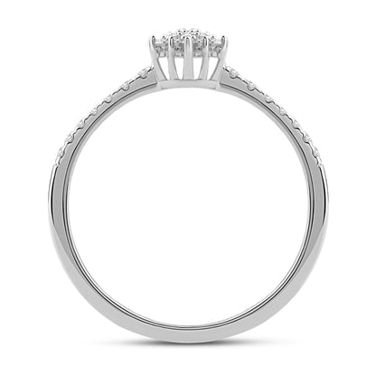 Diamantring i Gult/Hvitt Gull (585) med 0.22ct TW/SI Diamanter