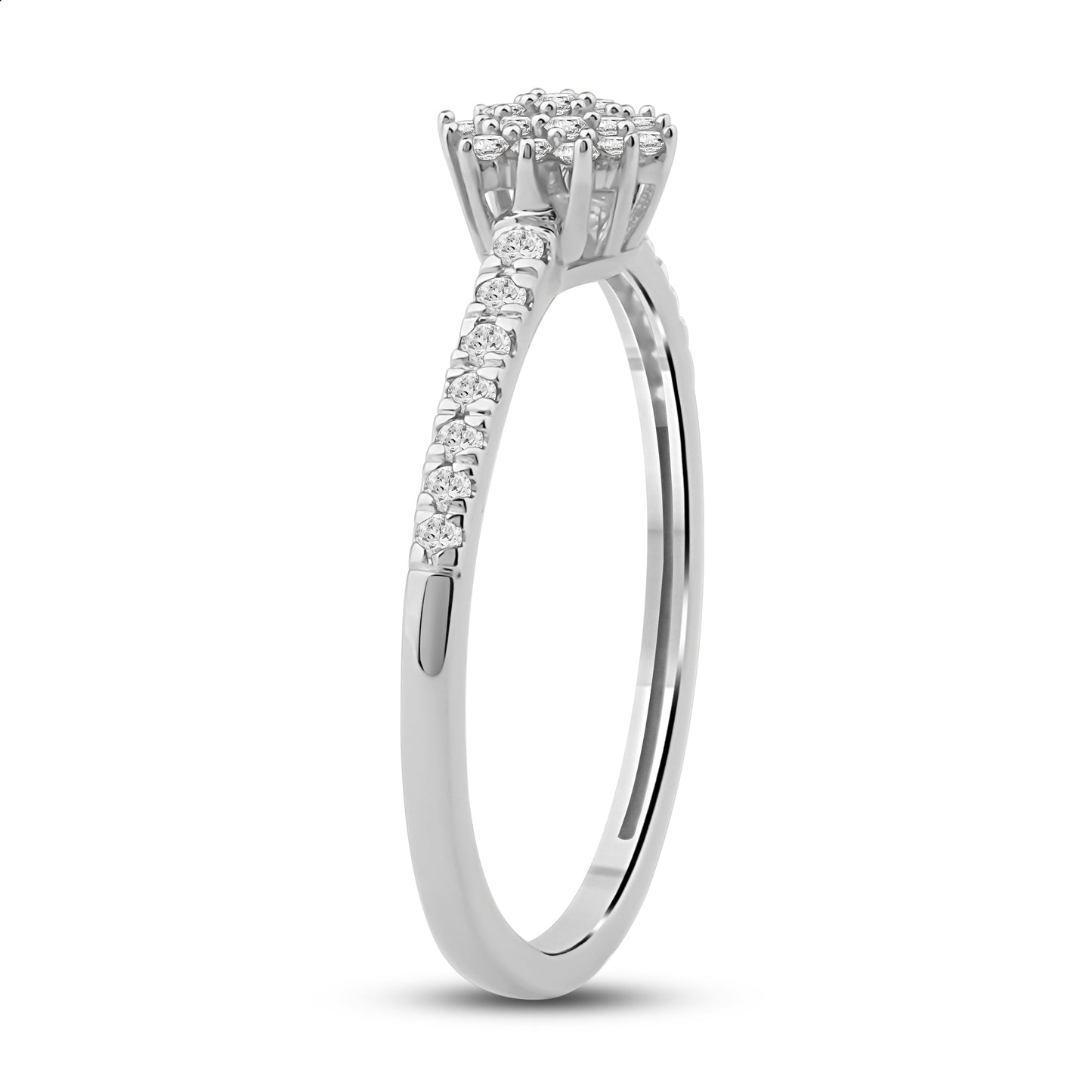 Diamantring i Gult/Hvitt Gull (585) med 0.22ct TW/SI Diamanter
