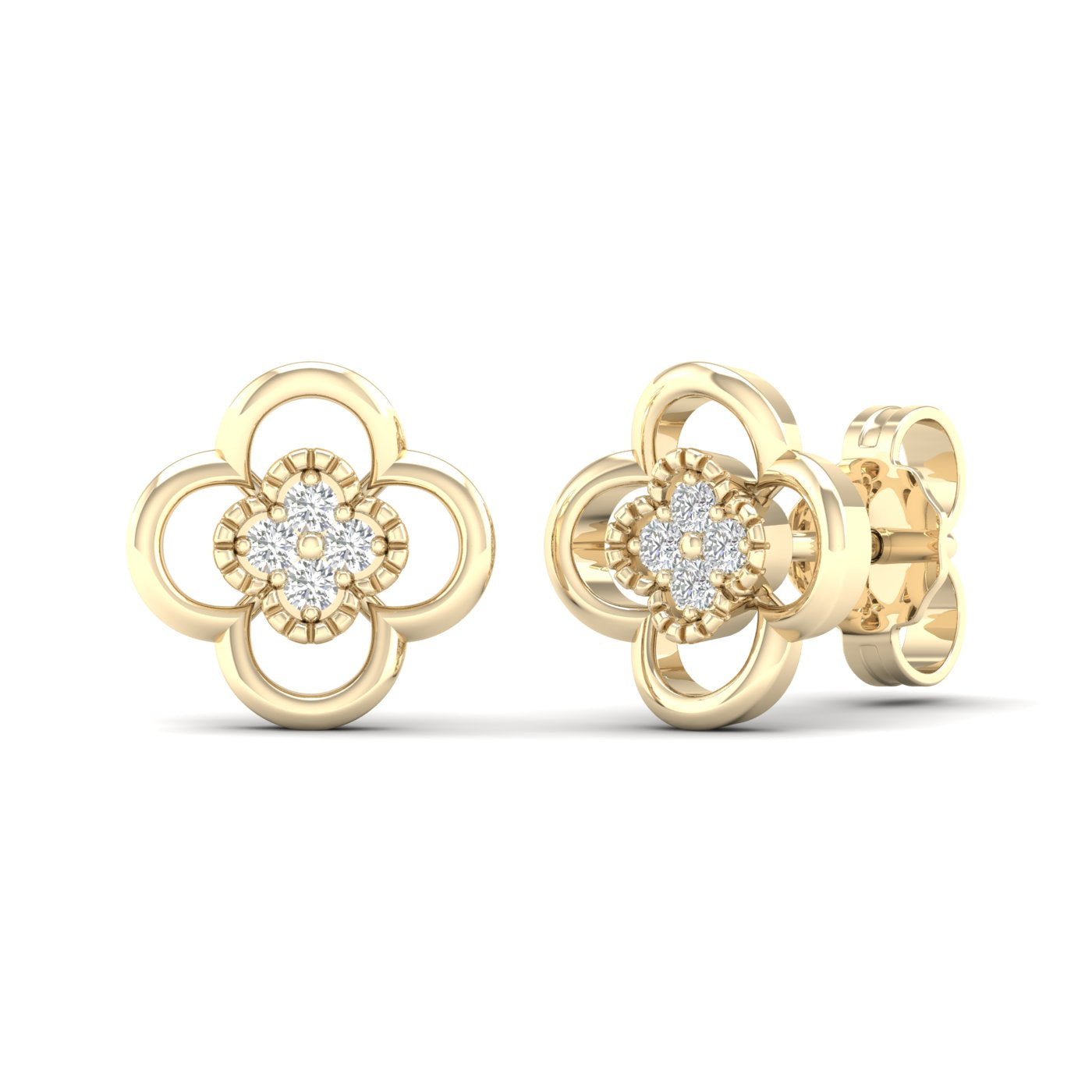 Diamanørepynt i Gult/Hvitt Gull, 0.06ct TWSi