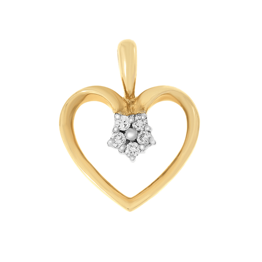 Diamant halssmykke i gult gull, 0.07ct TWSi - Diamanthuset