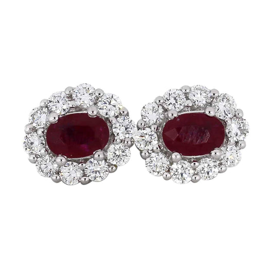 Diana Diamantøredobber med rubin 1,00ct TWSI - Diamanthuset