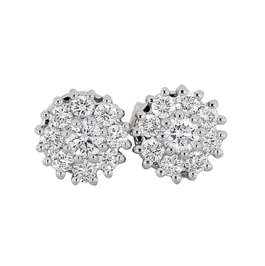 Diamant øredobber rosett 0,45ct TWSI - Diamanthuset