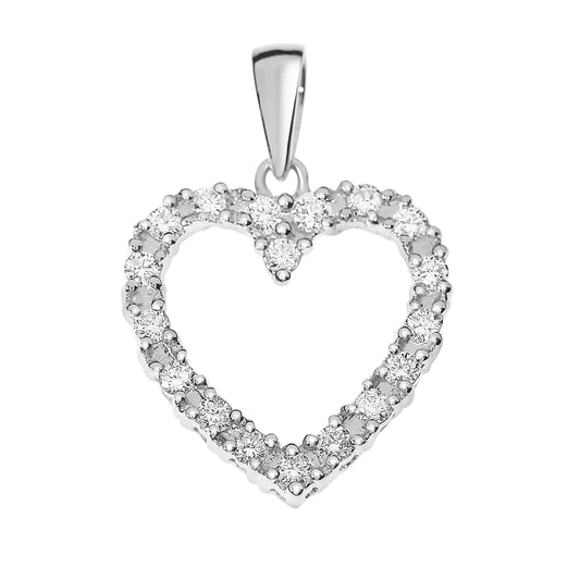 Diamant halssmykke i hvitt gull, 0.50CT TWSI - Diamanthuset