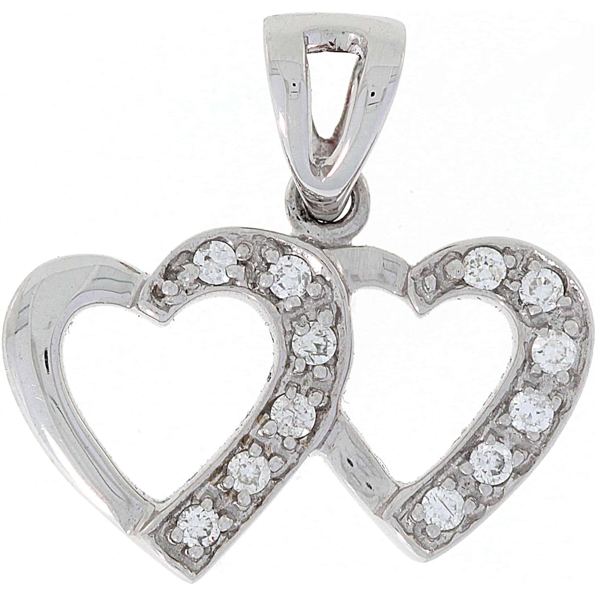 Diamant halssmykke i hvitt gull, 0.12CT TWSI - Diamanthuset