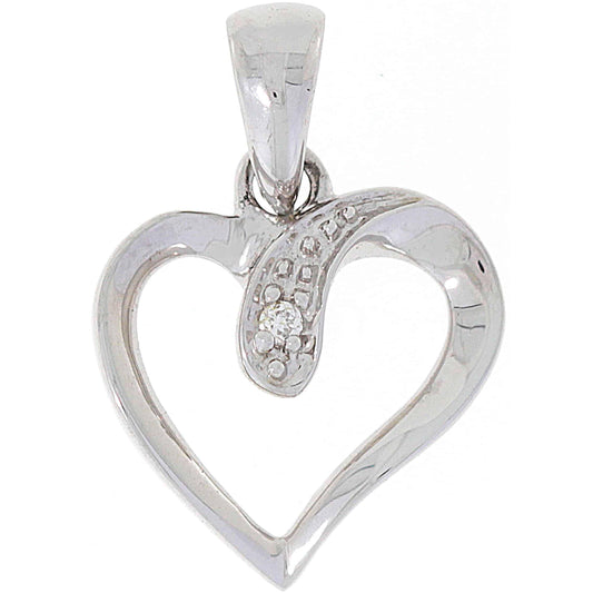 Diamant halssmykke i hvitt gull, 0.01CT TWSI - Diamanthuset