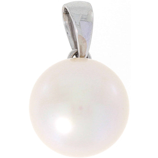 Halssmykke med perle i hvitt gull, 12mm