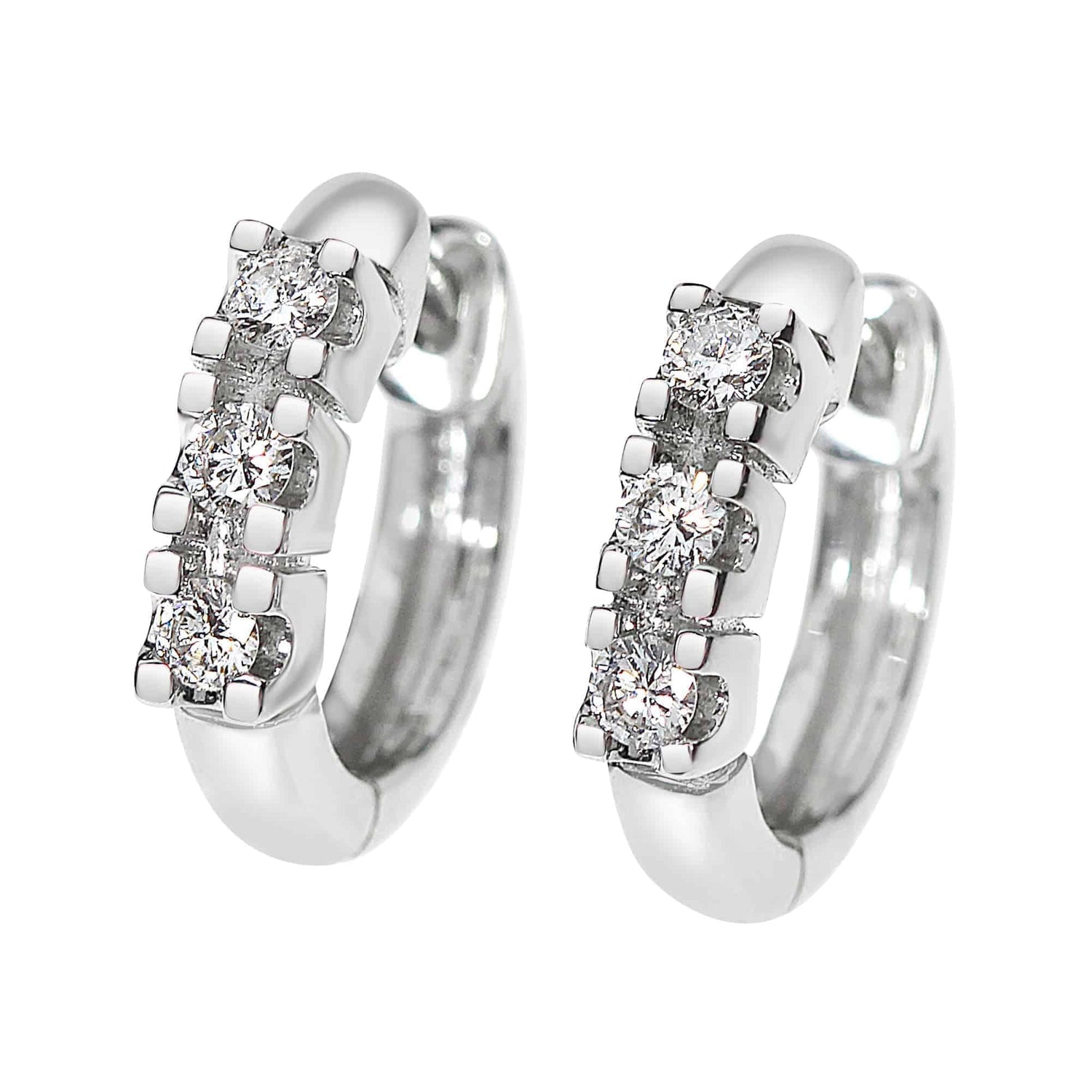 Diamant øredobber i hvitt gull, 0.18CT TWSI - Diamanthuset