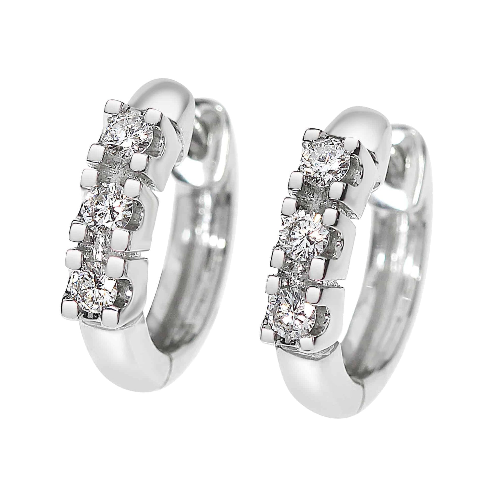 Diamant øredobber i hvitt gull, 0.18CT TWSI - Diamanthuset