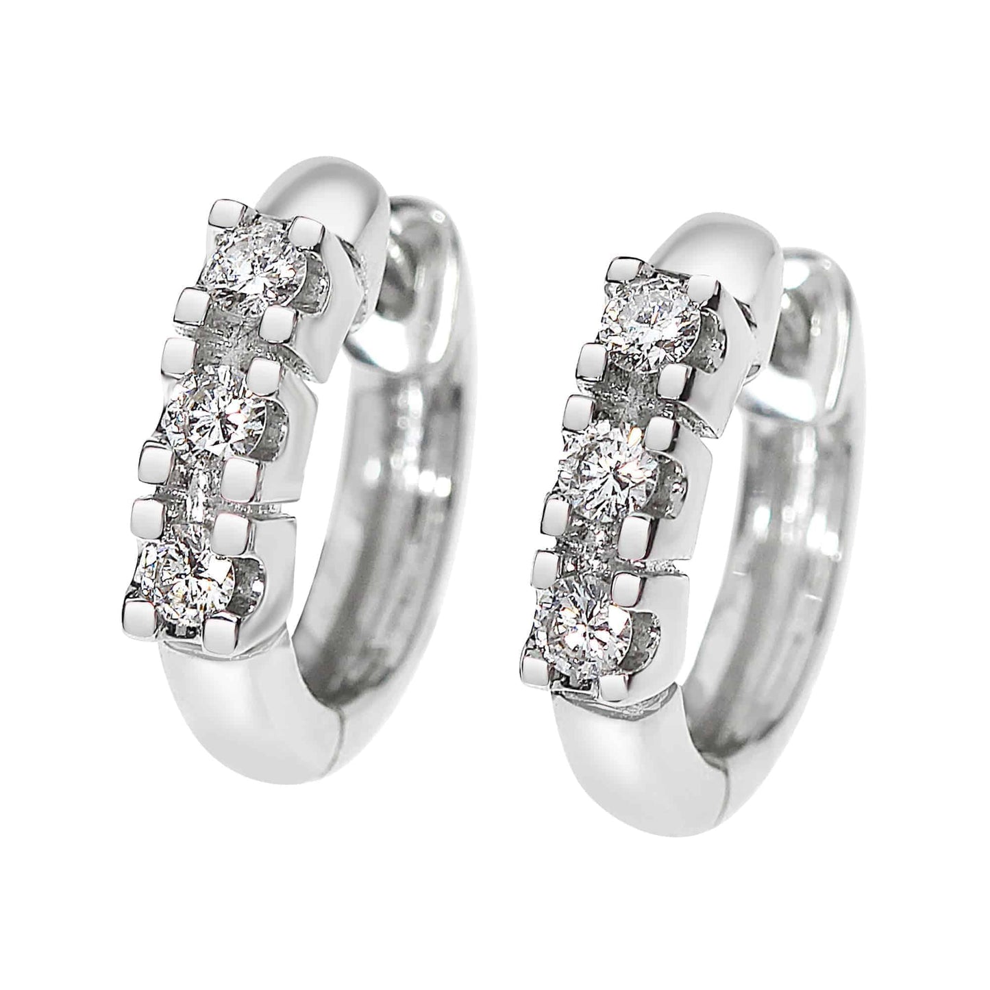 Diamant øredobber i hvitt gull, 0.12CT TWSI - Diamanthuset