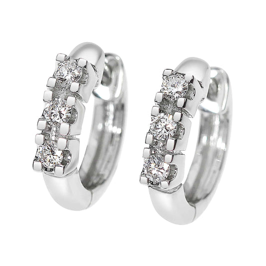 Diamant øredobber i hvitt gull, 0.12CT TWSI - Diamanthuset