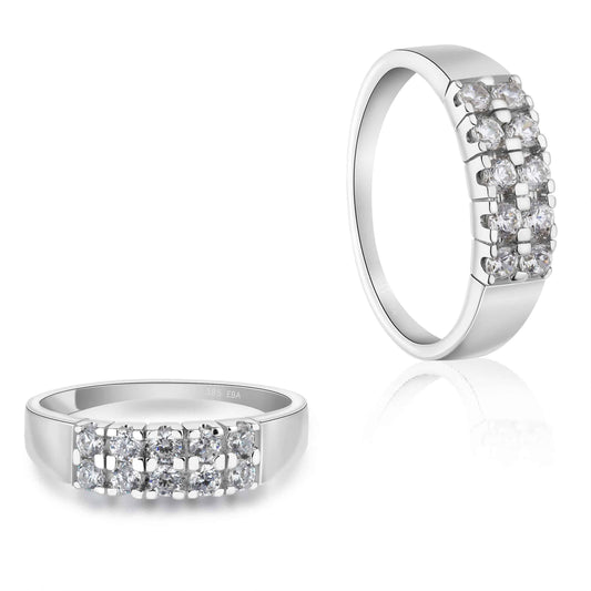 Dobbel alliansering i hvitt gull 1,00ct TW Si - Diamanthuset
