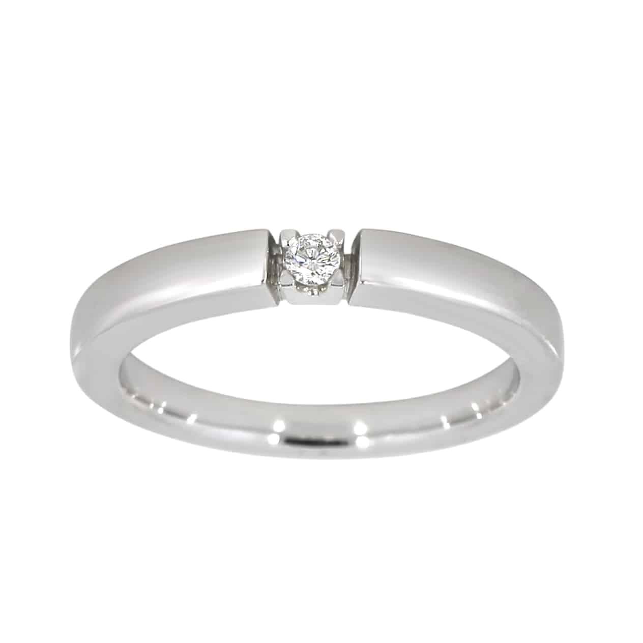 Alliansering i hvitt gull, 0.05CT TWSI - Diamanthuset