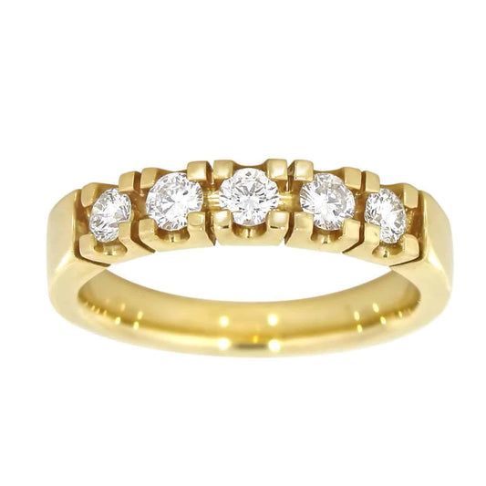 Alliansering i gult gull 5 dia, tot 0.50CT TWSI - Diamanthuset